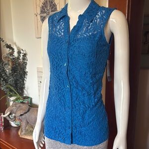 NWT Style&Co size small 2 pc set Blue Lace Sleeveless Top
